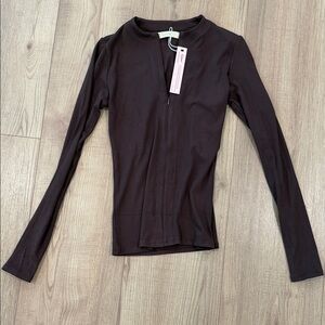 Brown Long Sleeve Women's Top